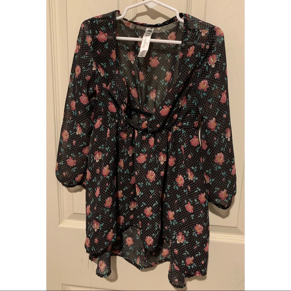 Long sleeve floral blouse size s 6/6x